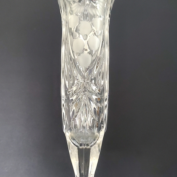 Vintage Anna Hutte German Crystal Bud Vase Retro Farmhous Decor Diamond Cut Gift - Picture 5 of 5